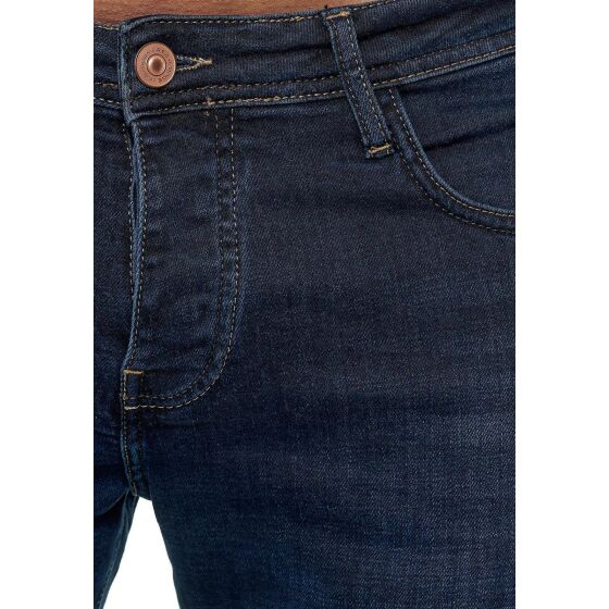 Red Bridge Mens Jeans Trousers Slim Fit Denim Stonewashed Arena Blue-Black W29 L32