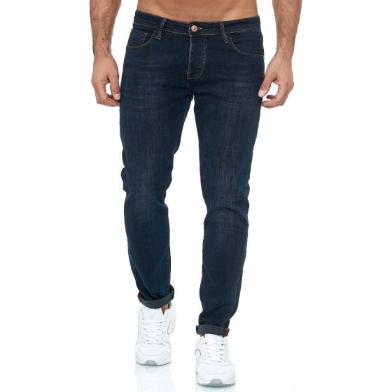 Red Bridge Herren Jeans Hose Slim-Fit Denim Stonewashed Arena Blau-Schwarz W32 L32