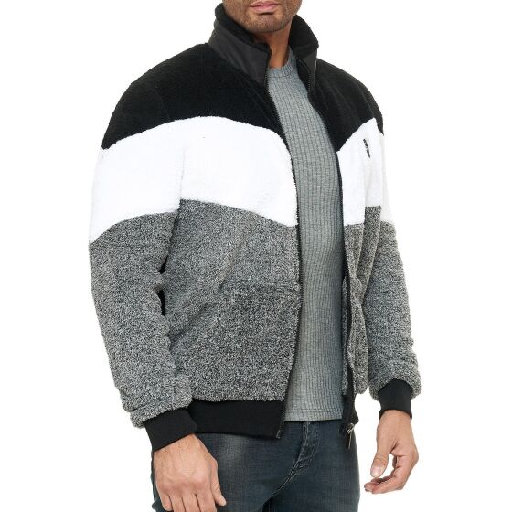Red Bridge Herren Teddyfell Nylon Sweatjacke Reißverschluss Arrow Schwarz S