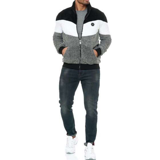 Red Bridge Herren Teddyfell Nylon Sweatjacke Reißverschluss Arrow Schwarz S