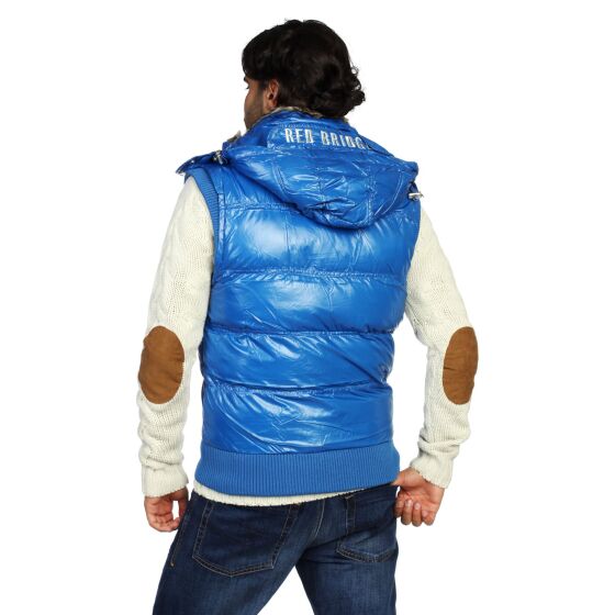Red Bridge Mens waistcoat with detachable hood stand-up collar Shine