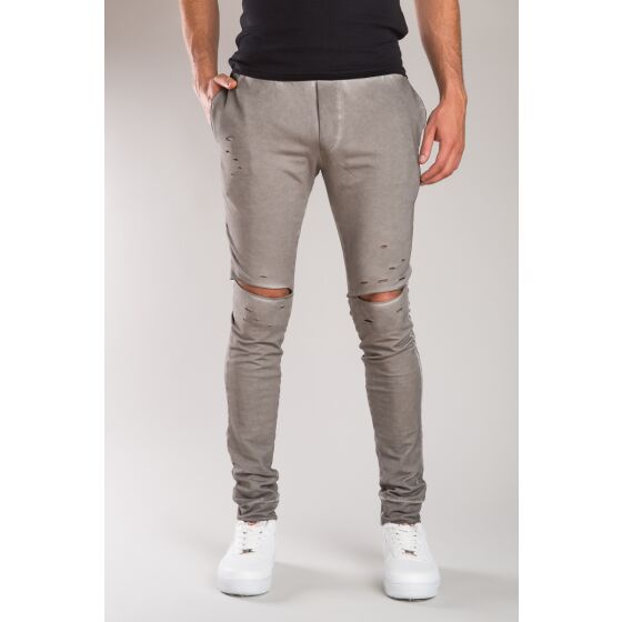 Red Bridge Mens Destroyed Sweatpants Pant stone grey