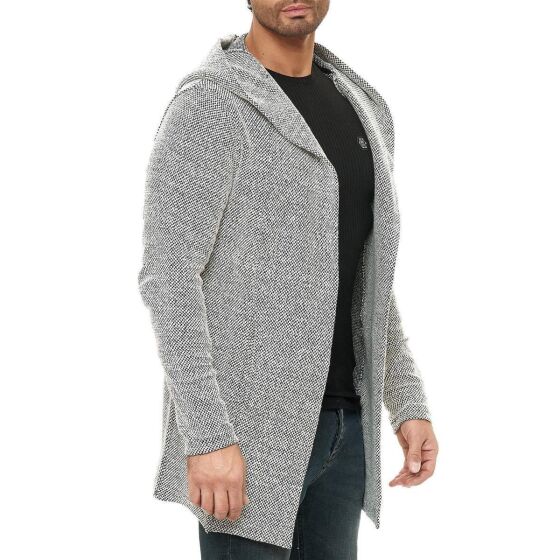 Red Bridge Herren Strickjacke Cardigan Hoodie Sweat-Jacke Long Cut