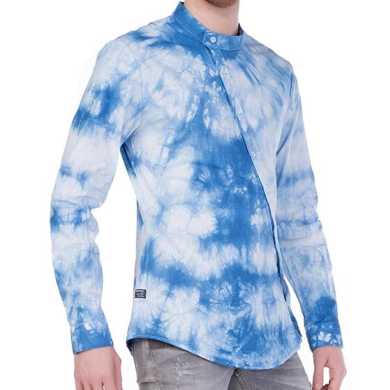 Red Bridge Mens Fresh Batik Shirt White Blue XL
