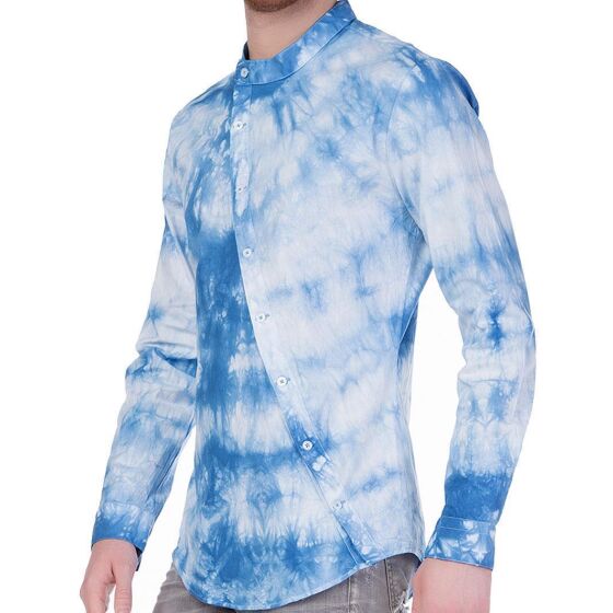 Red Bridge Mens Fresh Batik Shirt White Blue XL