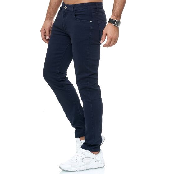 Red Bridge Mens Jeans Trousers Slim-Fit Drainpipe Jeans Denim Colored Dark Blue W29 L32