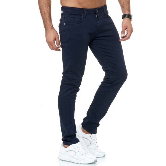 Red Bridge Mens Jeans Trousers Slim-Fit Drainpipe Jeans Denim Colored Dark Blue W29 L32