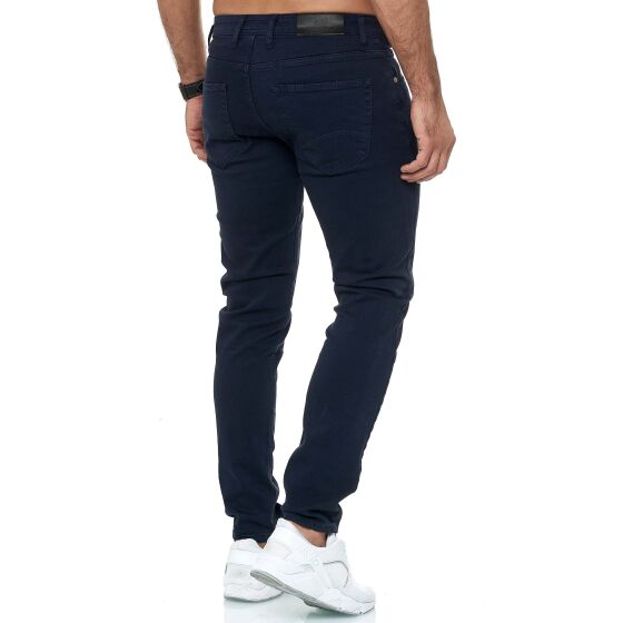 Red Bridge Mens Jeans Trousers Slim-Fit Drainpipe Jeans Denim Colored Dark Blue W29 L32
