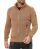 Red Bridge Mens Cardigan with Stand-up Collar Basic Luxury Camel S