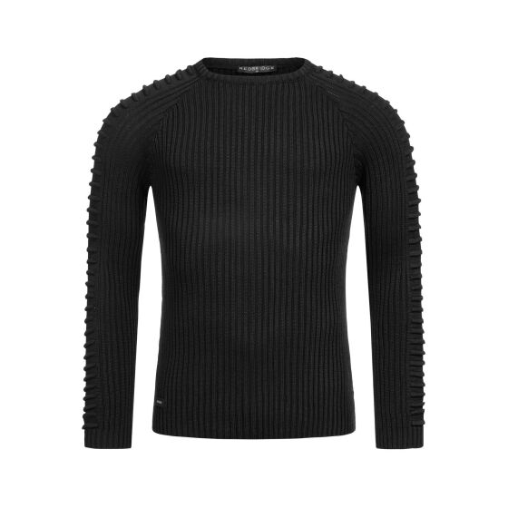 Mens black ribbed jumper hotsell