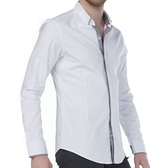 Red Bridge Mens Contrast Line shirt white