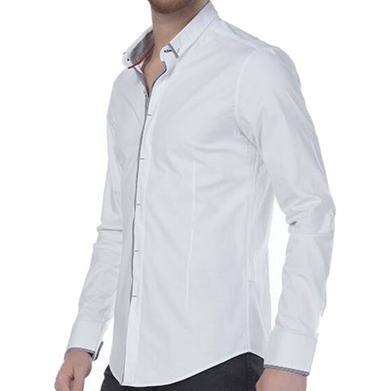 Red Bridge Mens Contrast Line shirt white