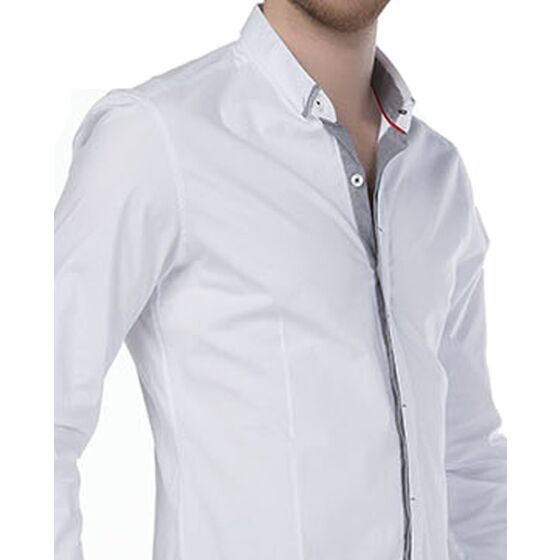 Red Bridge Mens Contrast Line shirt white