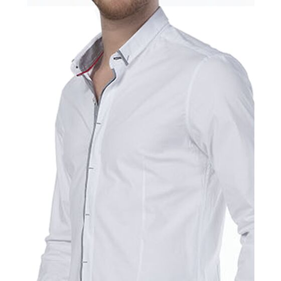 Red Bridge Mens Contrast Line shirt white