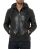 Red Bridge Mens leather jacket Real leather biker jacket with sweat hood two in one black 3XL