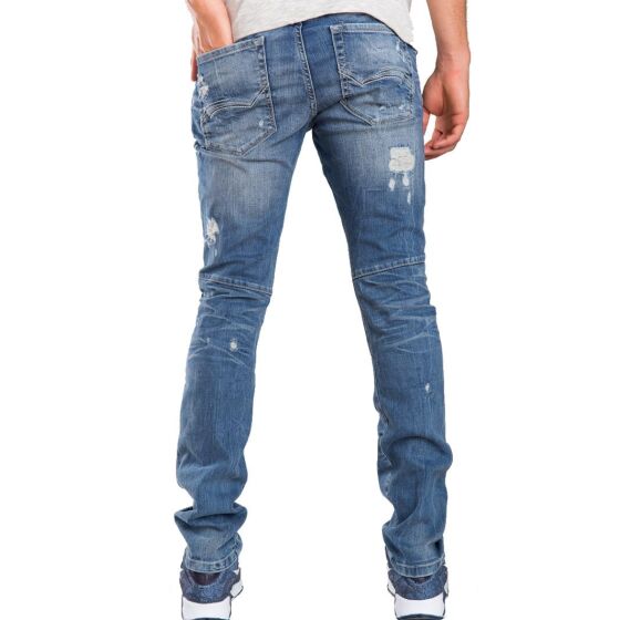 Red Bridge Herren Destructive Destroyed Jeans Pant blau
