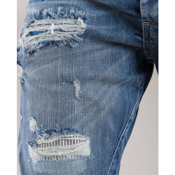 Red Bridge Herren Destructive Destroyed Jeans Pant blau