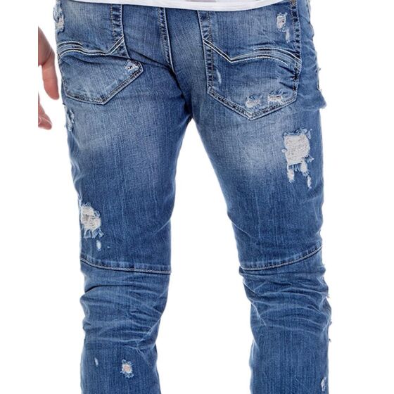 Red Bridge Herren Destructive Destroyed Jeans Pant blau