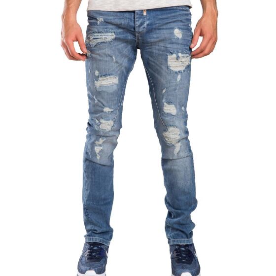 Red Bridge Mens Destructive Destroyed Jeans Pant blue