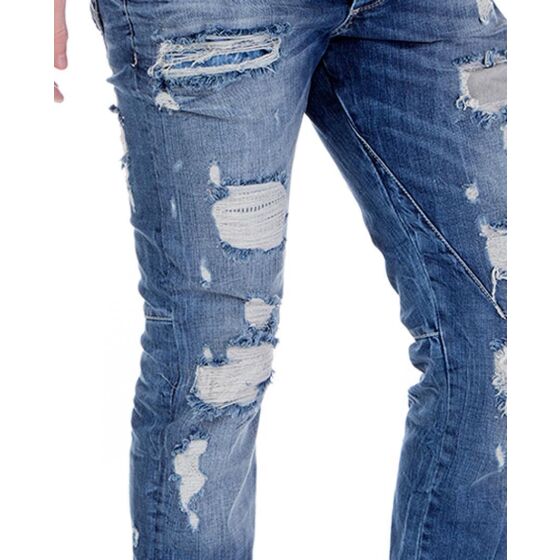 Red Bridge Mens Destructive Destroyed Jeans Pant blue