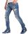 Red Bridge Mens Destructive Destroyed Jeans Pant blue