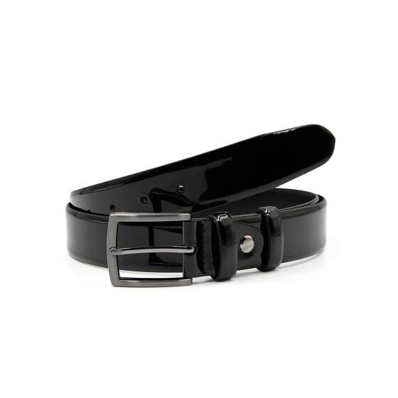 Red Bridge Mens Belt Leather Belt Patent Leather Belt RBC Premium Black 85