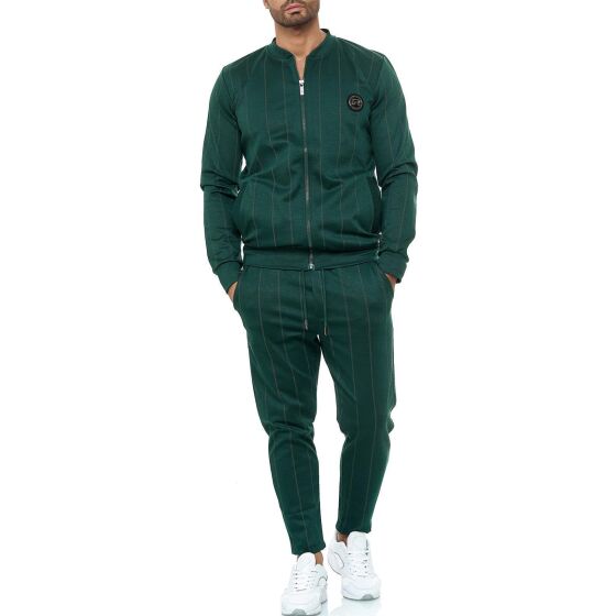 Red Bridge Mens Jogging Suit Sweat Suit Set Jacket Pants Striped Joggers