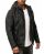 Red Bridge Mens Faux Leather Jacket Faux Leather Biker Jacket with Sweat Hood Two in One Black 5XL