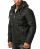 Red Bridge Mens Faux Leather Jacket Faux Leather Biker Jacket with Sweat Hood Two in One Black 5XL