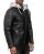 Red Bridge Mens Faux Leather Jacket Faux Leather Biker Jacket with Sweat Hood Two in One Black-Grey 5XL