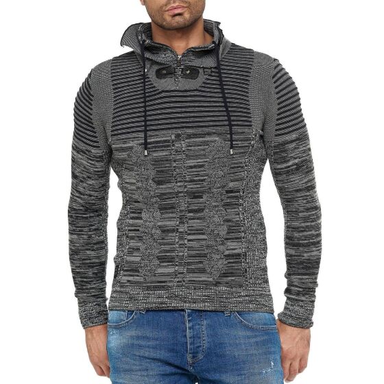 Red Bridge Herren Strickpullover Double Layer Collar Hoher Stehkragen