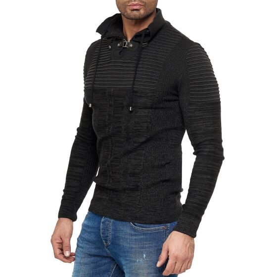 Red Bridge Herren Strickpullover Double Layer Collar Hoher Stehkragen