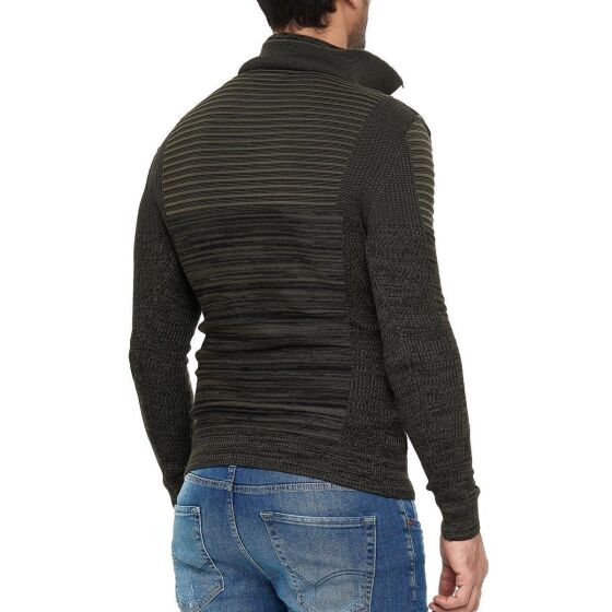 Red Bridge Mens Knit Jumper Double Layer Collar High stand-up collar