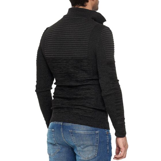 Red Bridge Mens Knit Jumper Double Layer Collar High stand-up collar