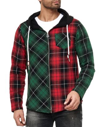 Red Bridge Mens Pullover Sweat Jacket with Hooded...