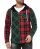 Red Bridge Mens Pullover Sweat Jacket with Hood Sweatshirt Checked Red S