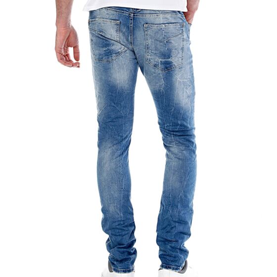 Red Bridge Mens Mega Destroyed Jeans Pant blue