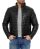 Red Bridge Mens Leather Jacket Genuine Leather Quilted Bubble Jacket Black S