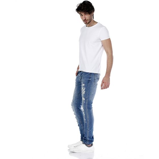 Red Bridge Herren Mega Destroyed Jeans Pant Blau W28 L32