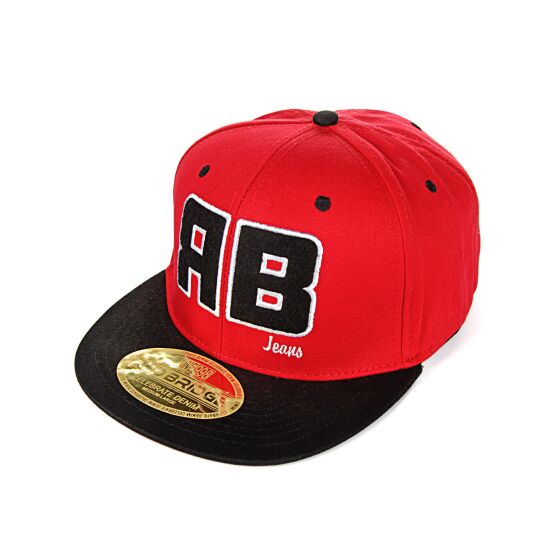 Red Bridge Unisex RB Logo Embroidered Snapback Cap Red-Black One Size