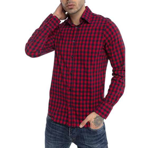 Red Bridge Herren Hemd Casual Plaid Shirts Modern Fit Langarm Kariert