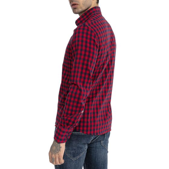 Red Bridge Mens Shirt Casual Plaid Shirts Modern Fit Long Sleeve Checked