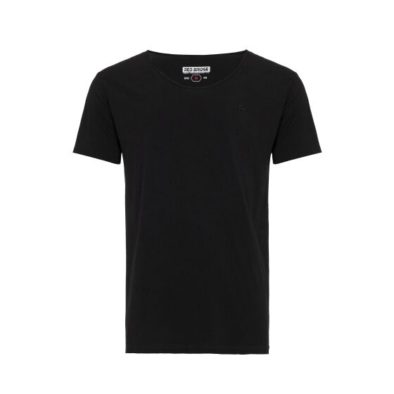 Red Bridge Mens Basic T-Shirt Wide Round Neckline Logo Stitch