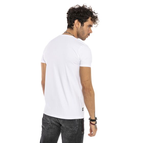 Red Bridge Mens T-Shirt Round Neck Cut Size - Tight