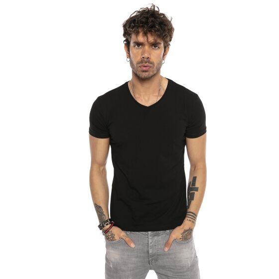 Red Bridge Mens T-Shirt V-Neck Cut Size - Eng