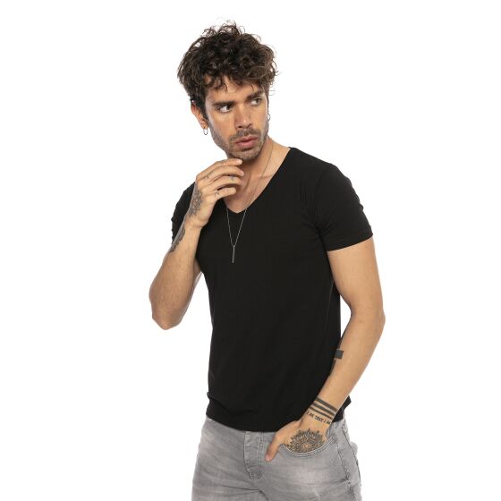 Red Bridge Mens T-Shirt V-Neck Cut Size - Wide Black XL