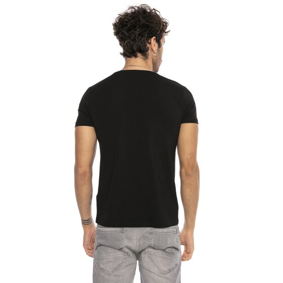 Red Bridge Mens T-Shirt V-Neck Cut Size - Wide Black XL