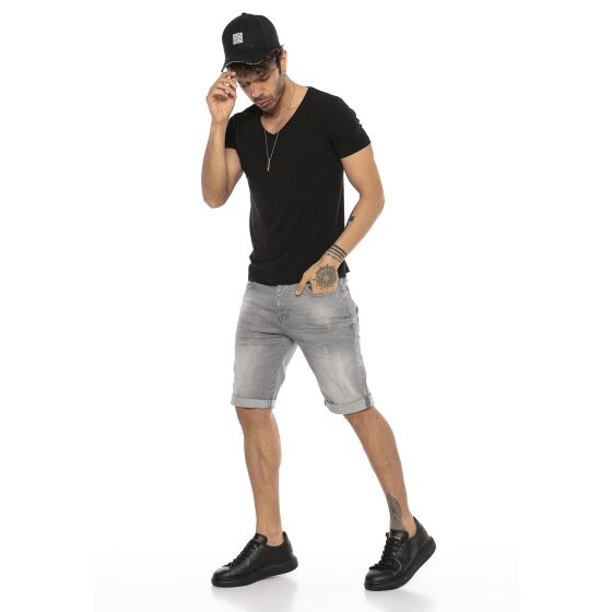 Red Bridge Mens T-Shirt V-Neck Cut Size - Wide Black XL