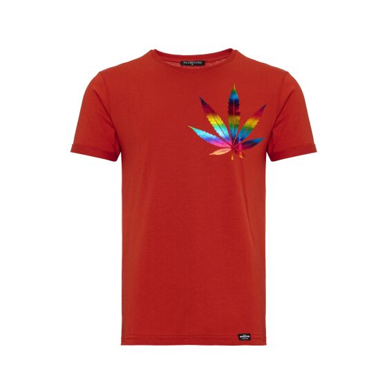 Red Bridge Herren T-Shirt Cannabis Legalize it Rainbow Foil