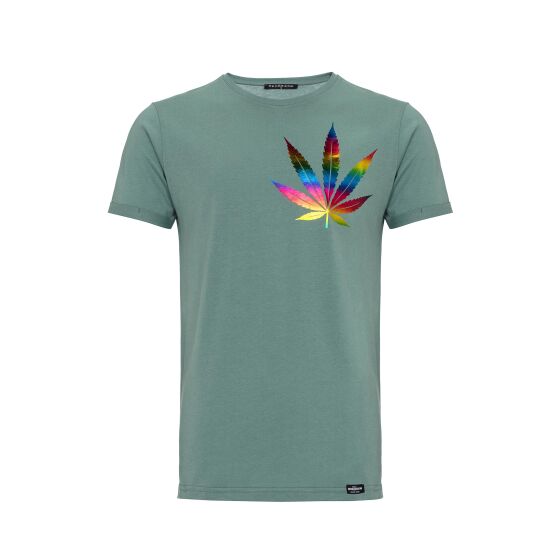 Red Bridge Herren T-Shirt Cannabis Legalize it Rainbow Foil